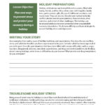Holidays And Recovery Worksheet  Yooob Throughout Coping With The Holidays Worksheet