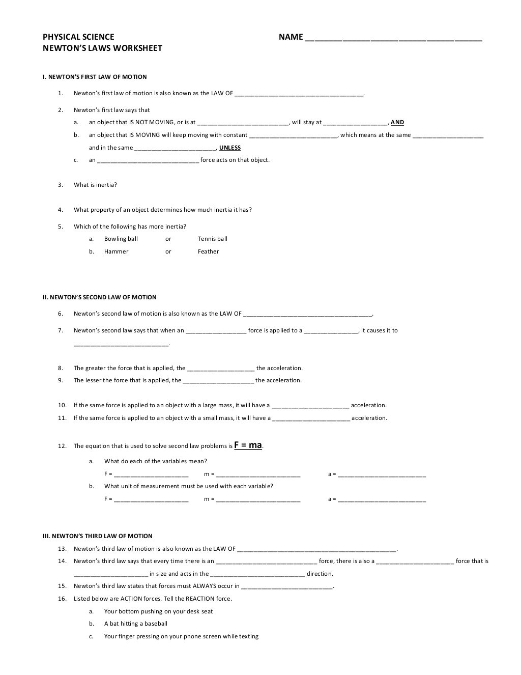 Holt Physical Science Physical Science Worksheets Beautiful Exponent Pertaining To Physical Science Worksheets