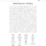 Honoring Our Military Word Search  Wordmint Regarding Honoring Our Veterans Worksheet Answers