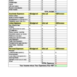 Household Budget Spreadsheet Excel Or Printable Bud Worksheet For For High School Student Budget Worksheet