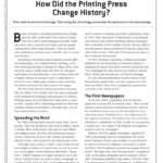 How Did The Printing Press Change History In Scholastic Art Worksheet Answers