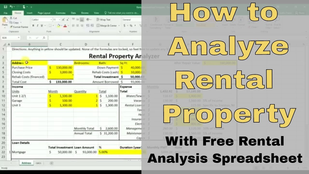 How To Analyze Rental Property - Free Rental Analysis Spreadsheet ... Also Property Evaluation Spreadsheet