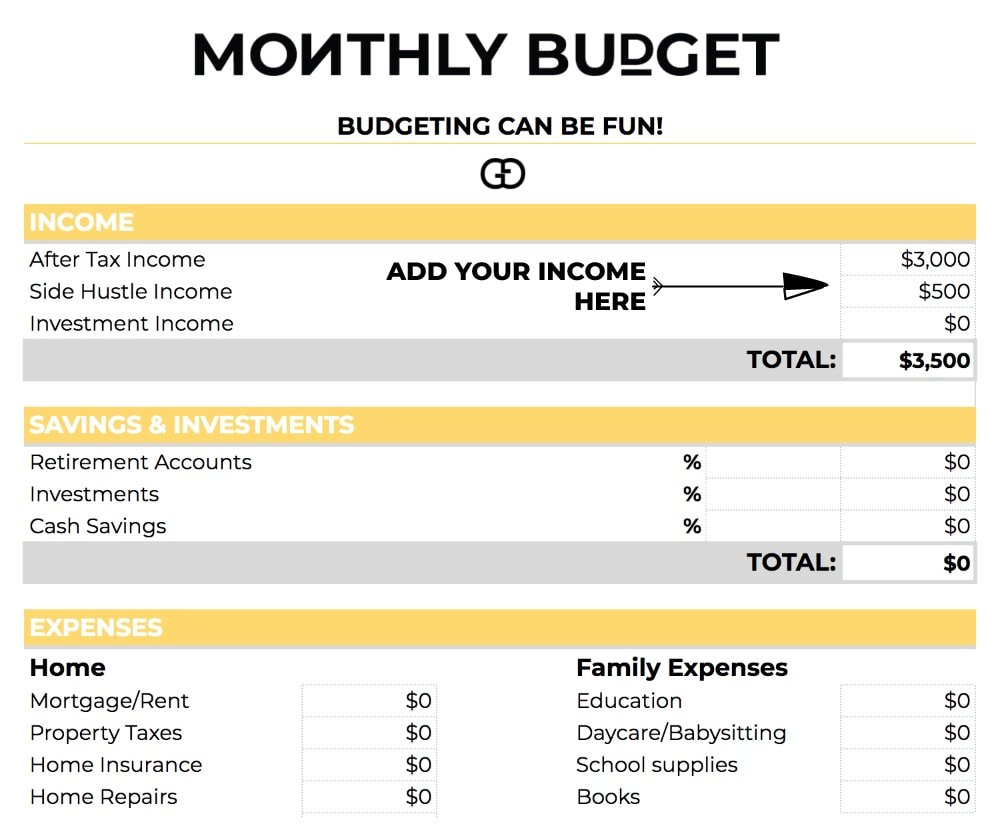 How To Budget Your Money In 4 Simple Steps  Gathering Dreams As Well As Simple Budget Worksheet