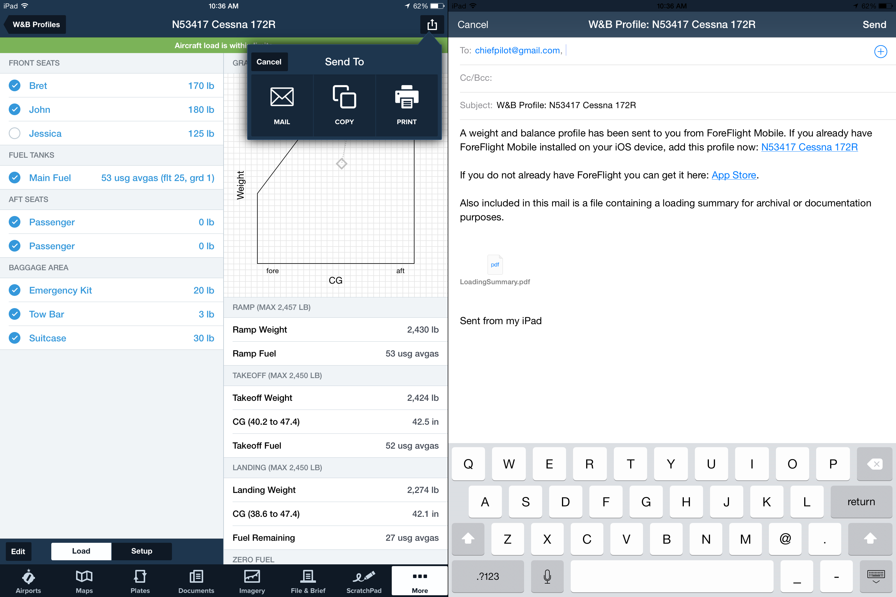 How To Calculate Weight And Balance In Foreflight   Ipad Pilot News Within Cessna 206 Weight And Balance Spreadsheet
