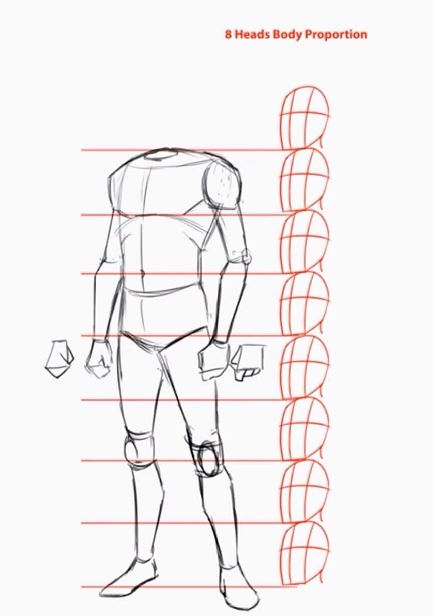 How To Draw The Human Body Stepstep How To Draw A Person Tutorial With Figure Drawing Proportions Worksheet