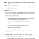 How To Prepare And Communicate Your Personal Testimony Purpose Within Personal Testimony Worksheet