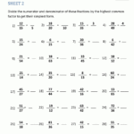 How To Simplify Fractions Throughout Reducing Fractions To Lowest Terms Worksheets