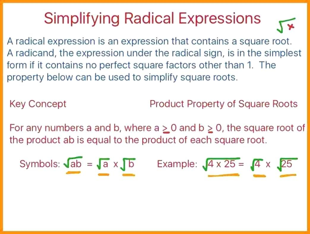 How To Simplify Radical Expressions Math – Ewbaseballclub Throughout Simplifying Radicals Geometry Worksheet