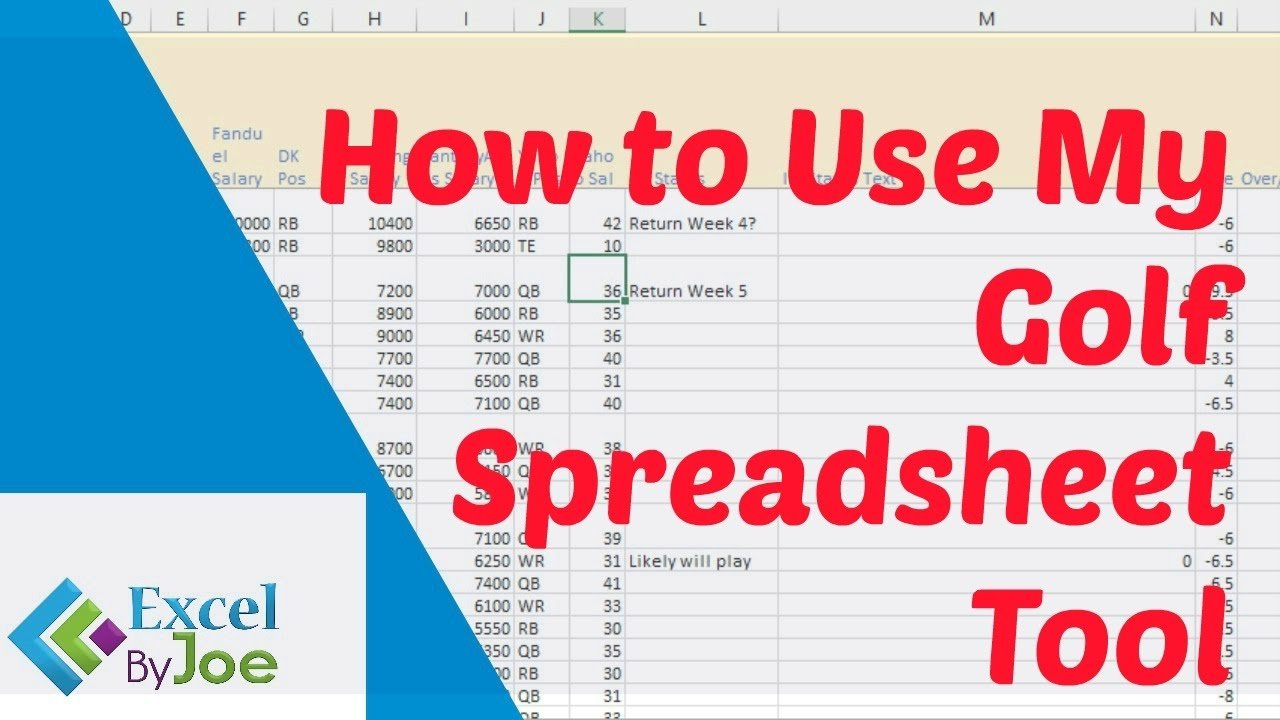 How To Use My Golf Spreadsheet Tool   Youtube Or Golf Stats Spreadsheet