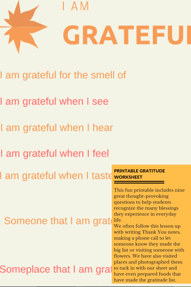 I Am Grateful Free Printable Worksheet For Students And Gratitude Activities Worksheets