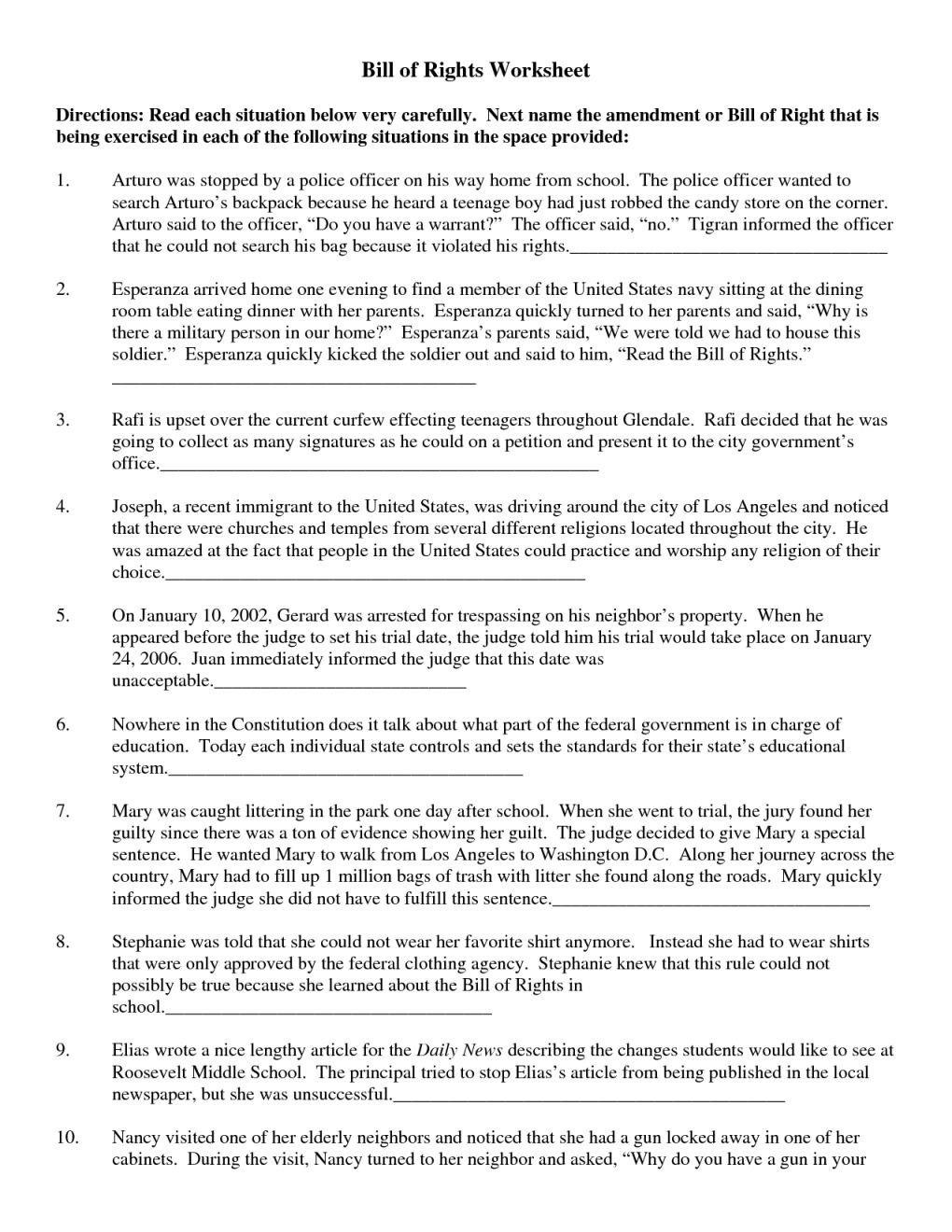 I Have Rights Worksheet Answers  Yooob As Well As Icivics Bill Of Rights Worksheet