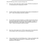 Ideal Gas Law Practice Worksheet Regarding Gas Laws Practice Worksheet