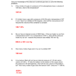 Ideal Gas Law Worksheet Pv  Nrt With Regard To Gas Laws Practice Worksheet