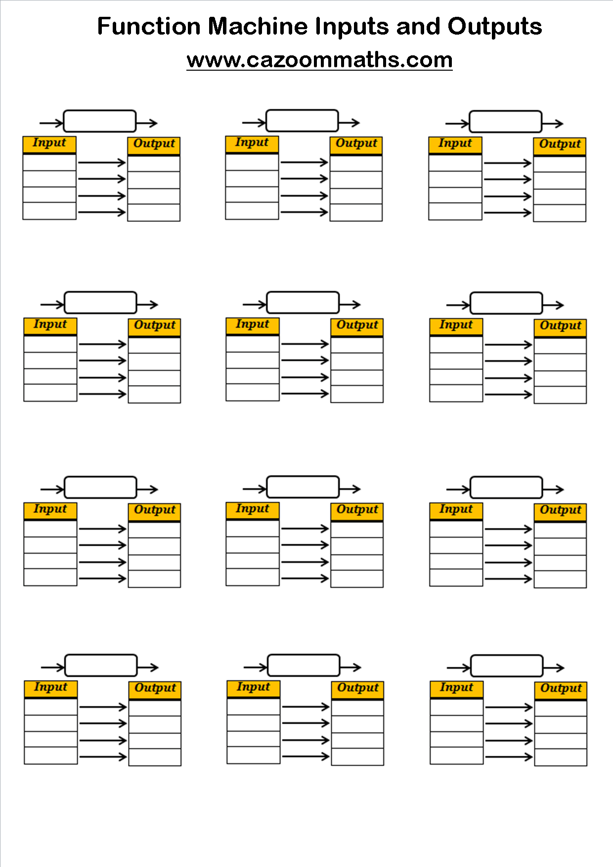 Ideas Of Printable Math Worksheets Function Table Answers For 5Th Within Function Table Worksheets