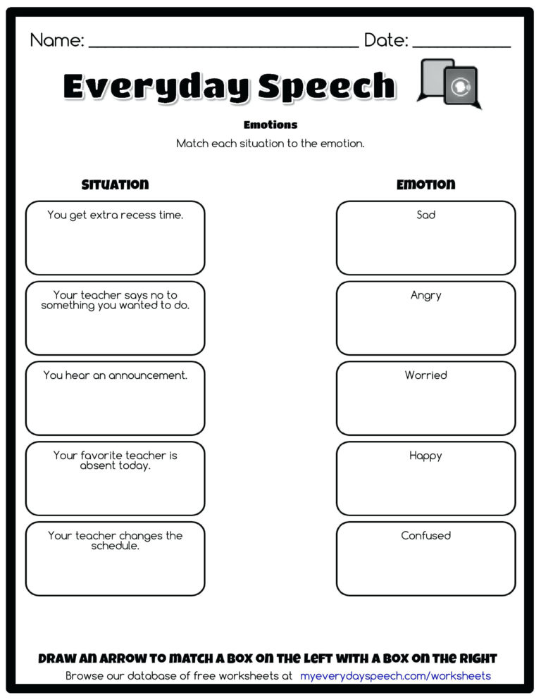 Identifying Emotions Worksheet For Adults — excelguider.com