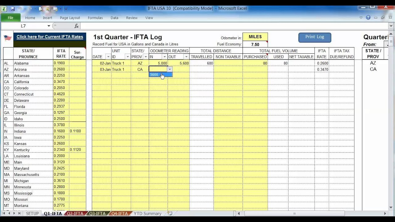 Ifta Fuel Tax Software   Usa Truckers (For Up To 10 Trucks)   Youtube Intended For Ifta Fuel Tax Spreadsheet