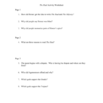 Iliad Activity Worksheet As Well As The Odyssey Worksheets