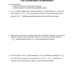 Impulse  Momentum Worksheet 3 The Conservation Of Momentum Intended For Collisions Momentum Worksheet 4 Answers