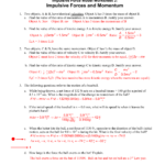 Impulsive Forces And Momentum Or Collisions Momentum Worksheet 4 Answers
