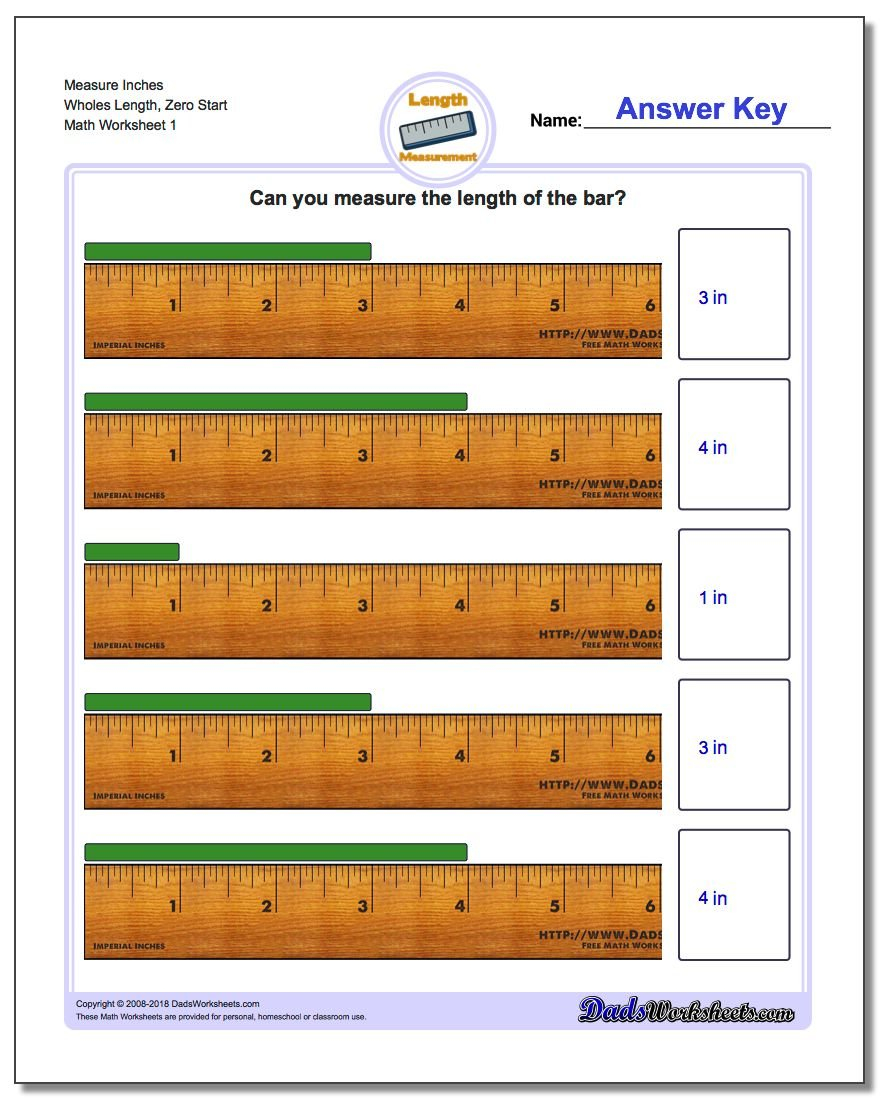 Inches Measurement Pertaining To Reading A Tape Measure Worksheet Answers