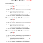 Inclined Plane Worksheet  Answer Key With Inclined Plane Worksheet