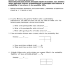 Incomplete And Codominance Worksheet As Well As Incomplete Dominance And Codominance Worksheet Answer Key