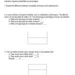 Incomplete And Codominance Worksheet Or Incomplete Dominance And Codominance Worksheet Answer Key