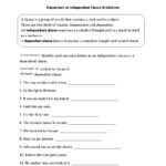 Independent Clause Examples With Worksheet Samples In Pdf  Examples And Independent And Dependent Clauses Worksheet