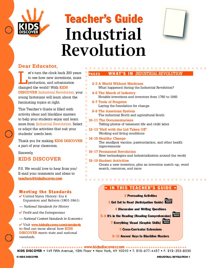 Industrial Revolution  Kids Discover Regarding Inventions Of The Industrial Revolution Worksheet
