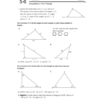 Inequalities In One Triangle Intended For Triangle Inequality Worksheet With Answers