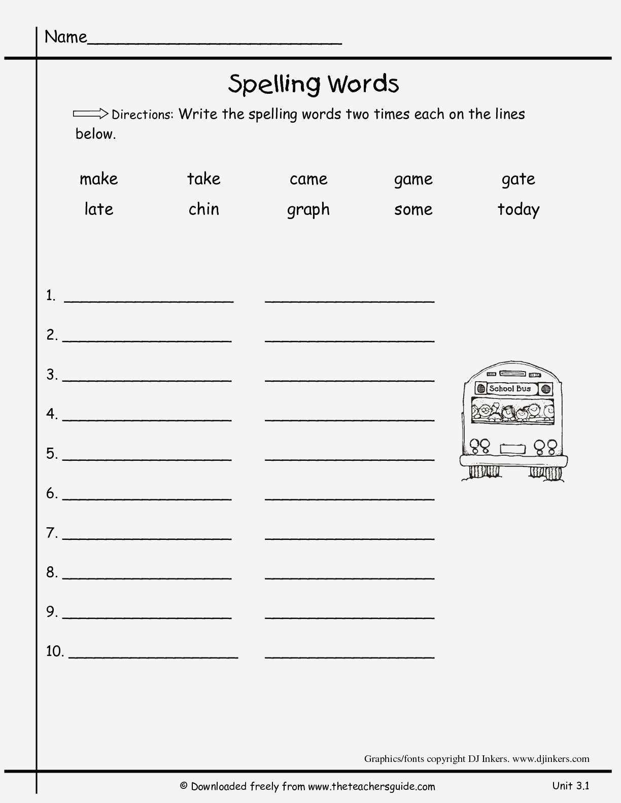Inspirational 3 Times Each Worksheet – Enterjapan Or Free First Grade Spelling Worksheets