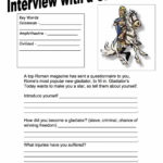 Interview With A Gladiator Worksheet  Year 7 Printable Pdf In Interview Worksheet For Students