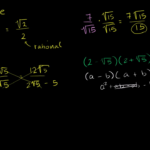 Intro To Rationalizing The Denominator  Algebra Video  Khan Academy Along With Rationalizing The Denominator Worksheet