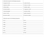 Ionic And Covalent Compounds Worksheet  Briefencounters Or Naming Covalent Compounds Worksheet Answer Key