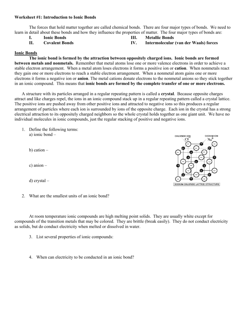 Ionic Bonding Packet Also Chemistry Bonding Packet Worksheet 2 Reviewing Lewis Dot Diagrams Answers