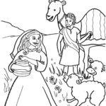 Isaac Marries Rebekah  Coloring Sheet – Wesleyan Kids Or Isaac And Rebekah Worksheets