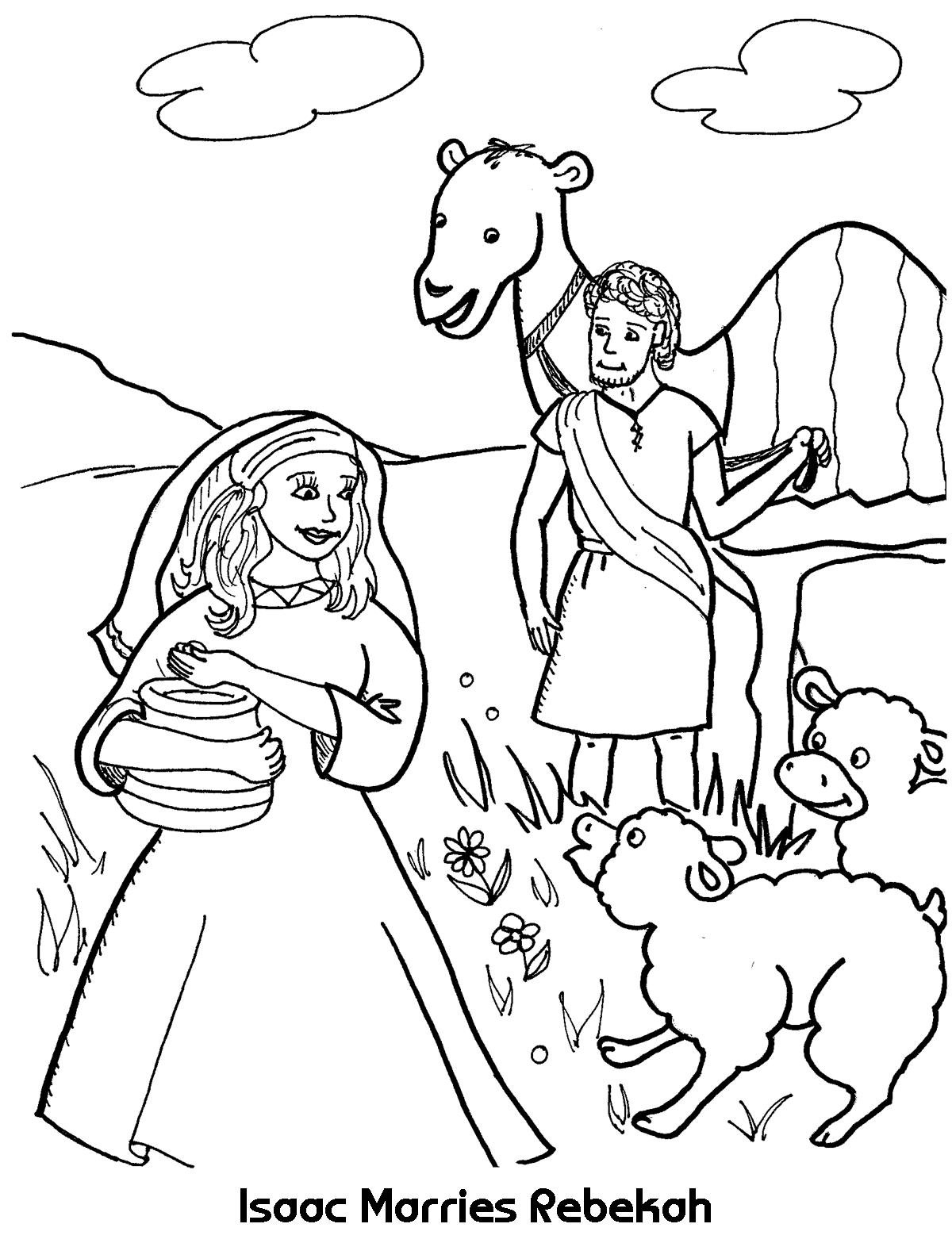 Isaac Marries Rebekah  Coloring Sheet – Wesleyan Kids Or Isaac And Rebekah Worksheets