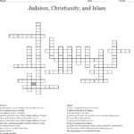 Judaism Christianity And Islam Crossword  Wordmint Inside Judaism Christianity And Islam Worksheet