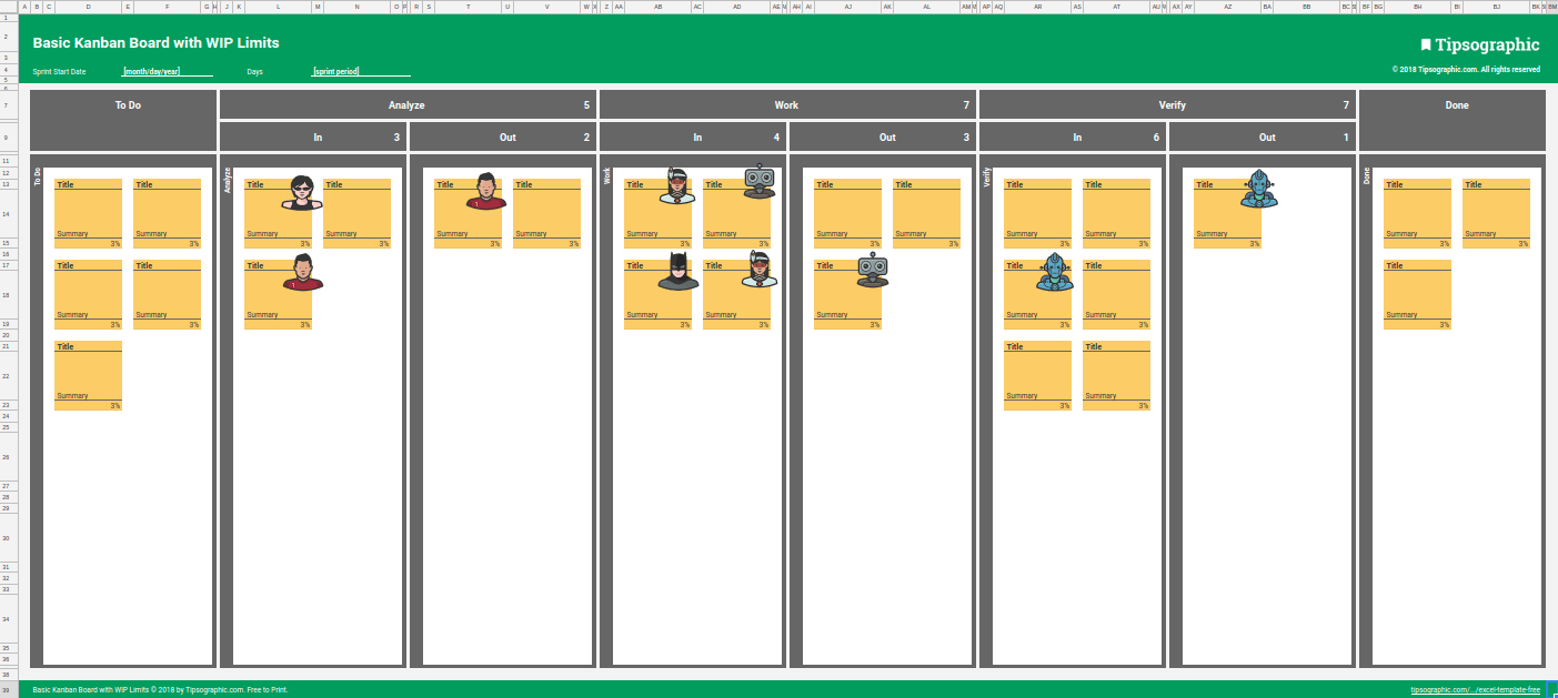 Kanban Board Template For Excel And Google Sheets, Free Download ... Pertaining To Kanban Spreadsheet Template