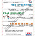 Key Informaton About Bullying  Esl Worksheetalex076 With Bullying Worksheets For Elementary Students