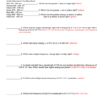 Key Light Worksheet Regarding Wavelength Frequency And Energy Worksheet