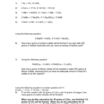 Key Solutions For The Stoichiometry Practice Worksheet And Stoichiometry Practice Worksheet