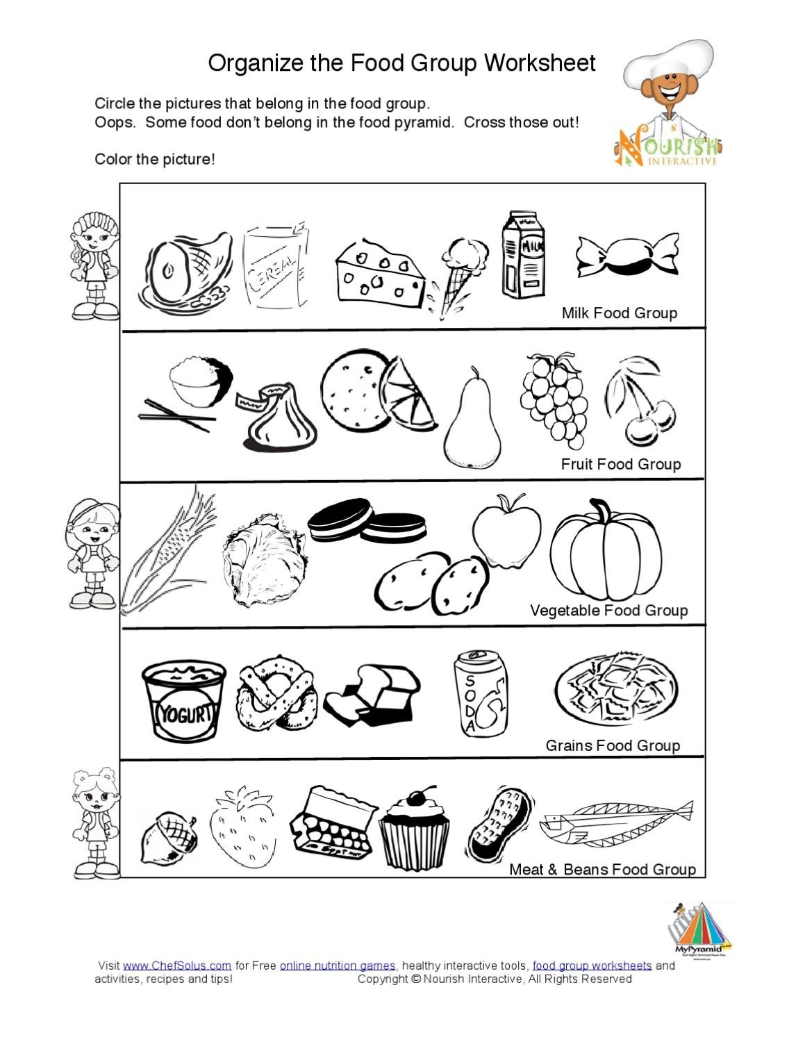 Kidsfoodpyramidfoodgroupslearningnutritionworksheetk5 For Free Nutrition Worksheets