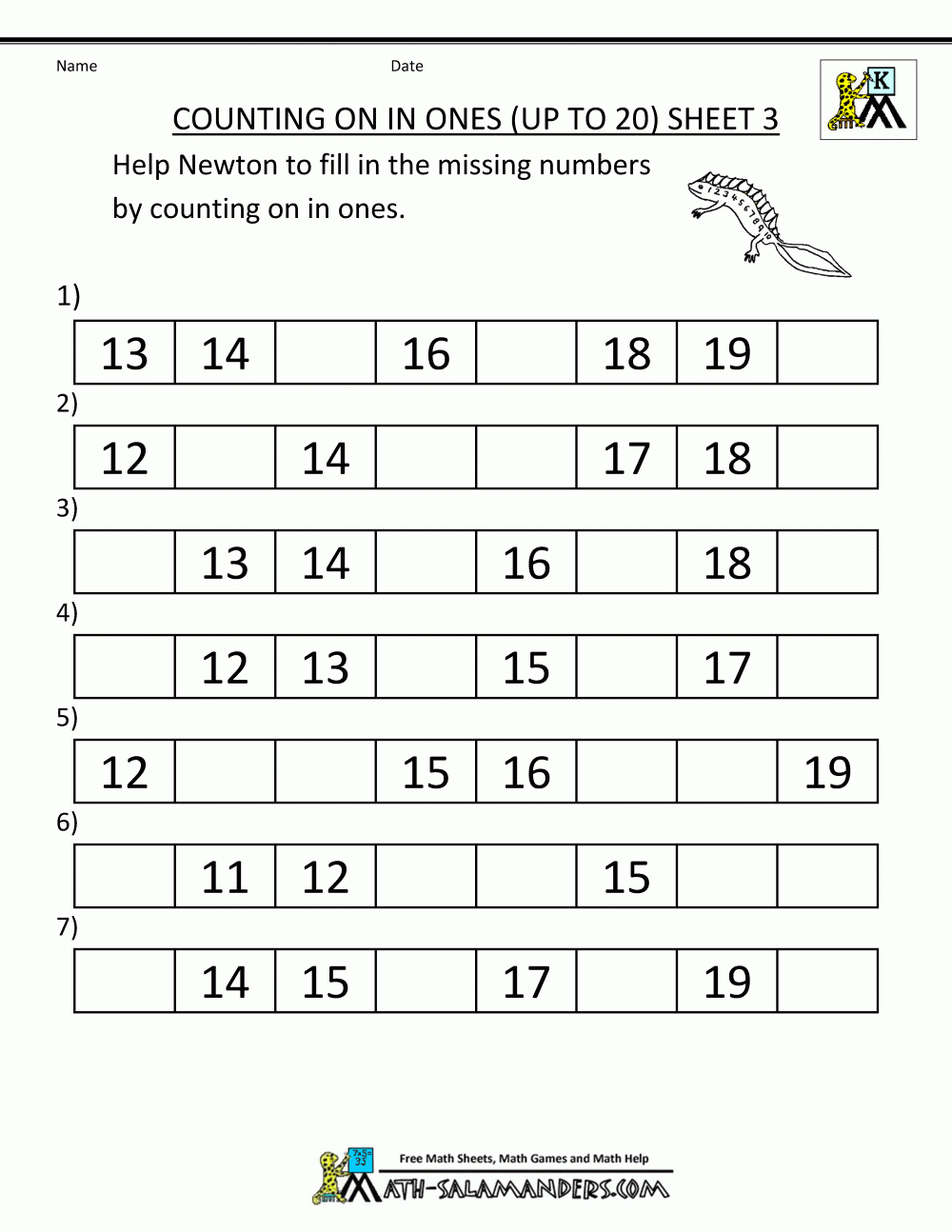 Kindergarten Counting Worksheets  Sequencing To 25 Also Counting Worksheets 1 20
