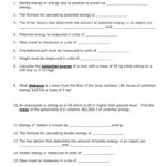 Kinetic And Potential Energy Problems Also Gravitational Potential Energy Worksheet With Answers