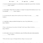 Kinetic And Potential Energy Worksheet And Potential Energy Problems Worksheet
