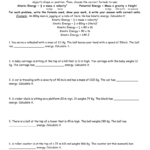 Kinetic And Potential Energy Worksheet Name For Kinetic And Potential Energy Worksheet