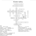 Kitchen Safety Crossword  Wordmint For Kitchen Safety Worksheets