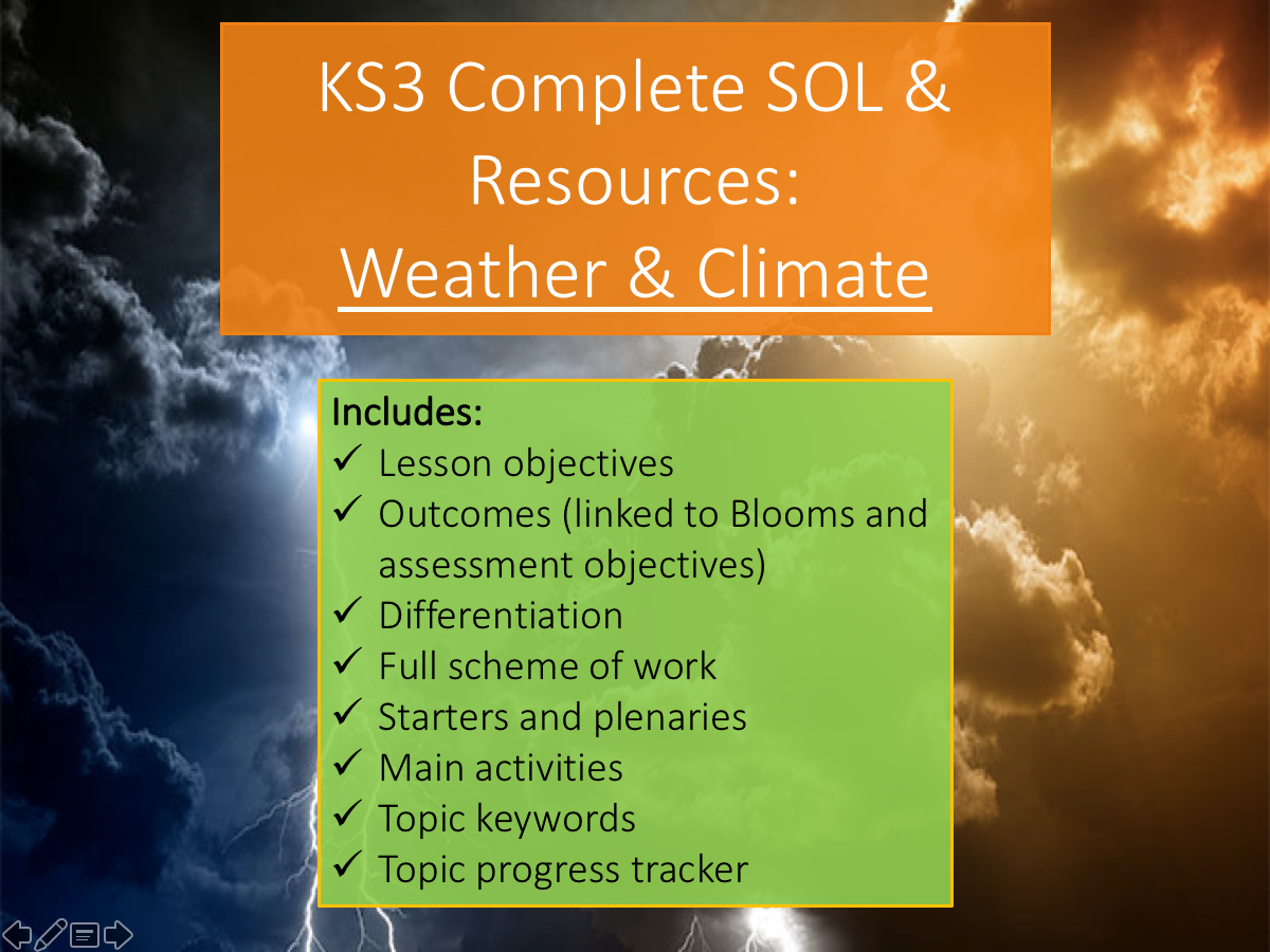 Ks3 Weather And Climate Complete Sol And Resourcesmissmteach Or Weather And Climate Teaching Resources Worksheet
