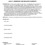 Lab 67 Dewpoint And Relative Humidity As Well As Relative Humidity And Dew Point Worksheet Answer Key